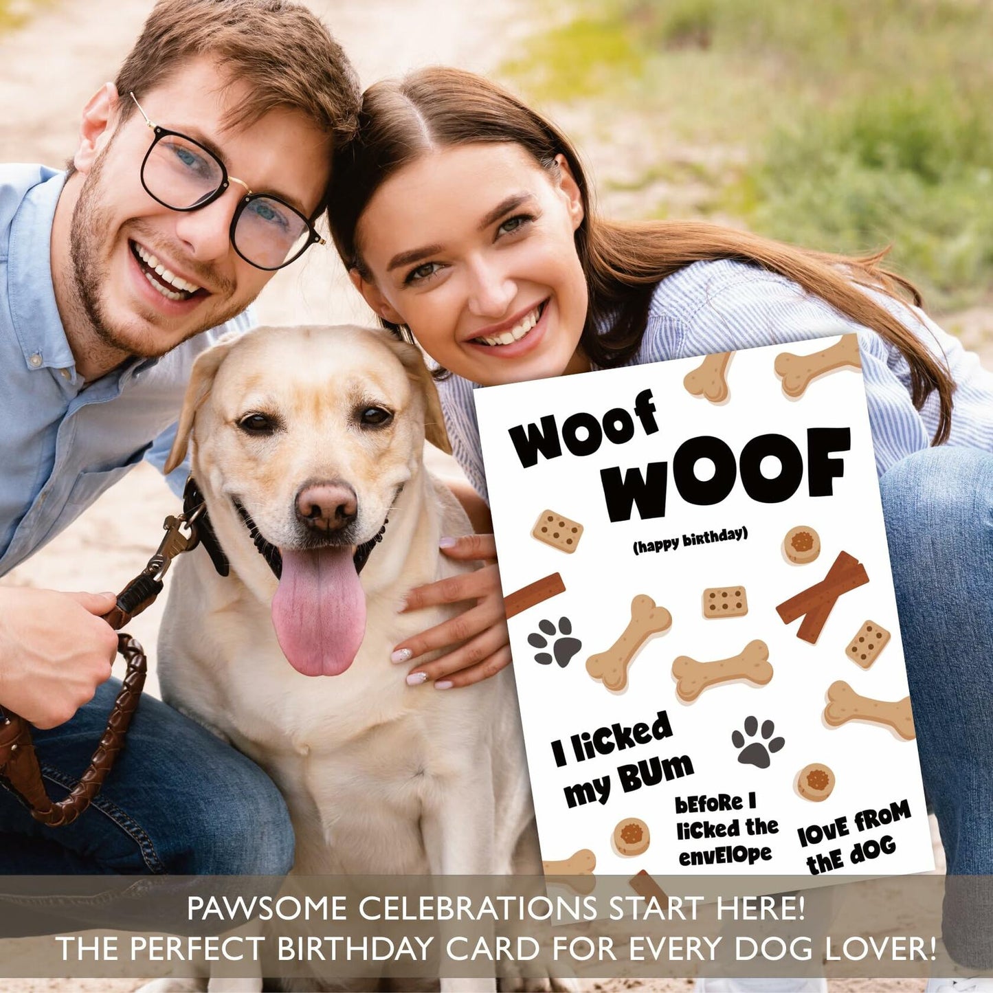 Gooji 5x7 Funny Dog Birthday Card I Licked My Bum Humor Cute Greeting