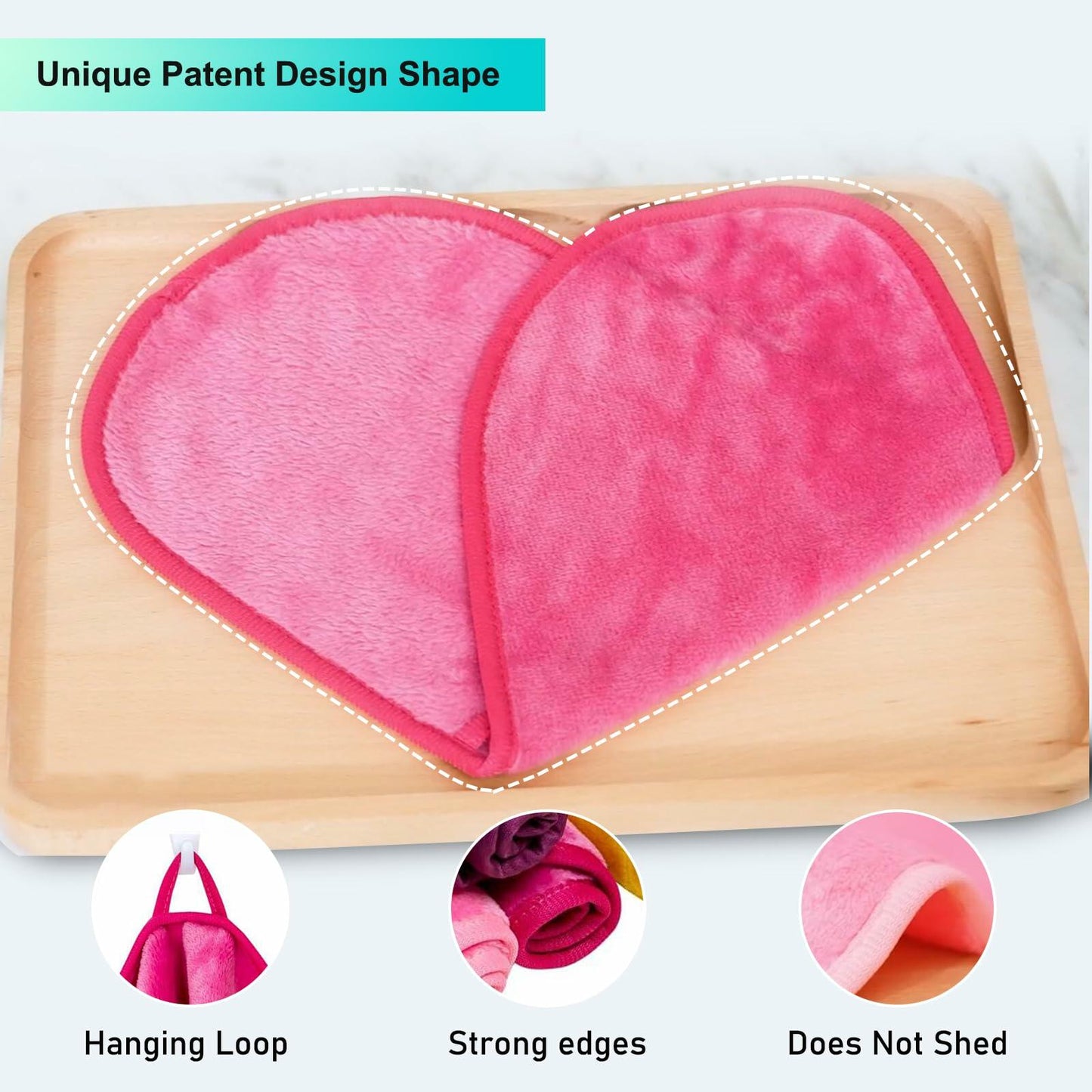 PleasingCare Makeup Remover Cloth Cleansing Towel Chemical Free 3 Count Rosy