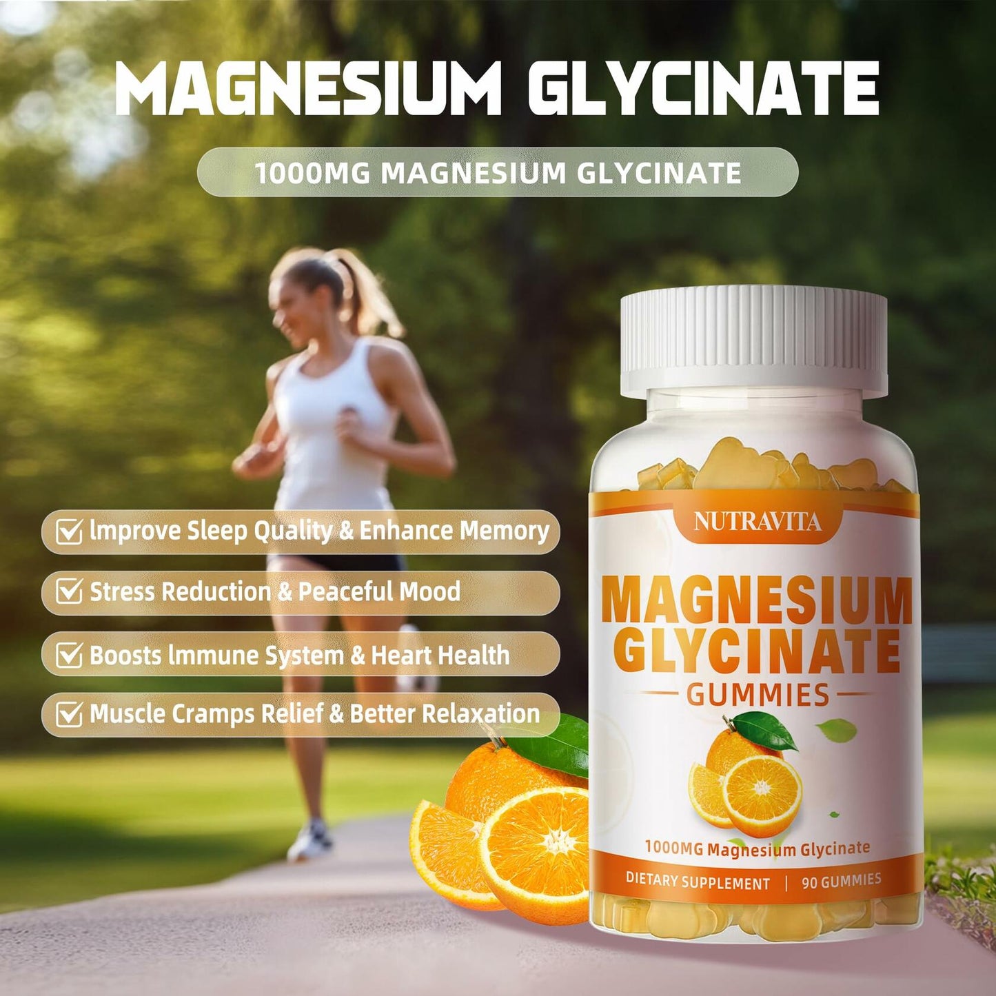 BESTBY09/26 Nutravita Magnesium Glycinate Gummies 1000mg L-Threonate VitD B6
