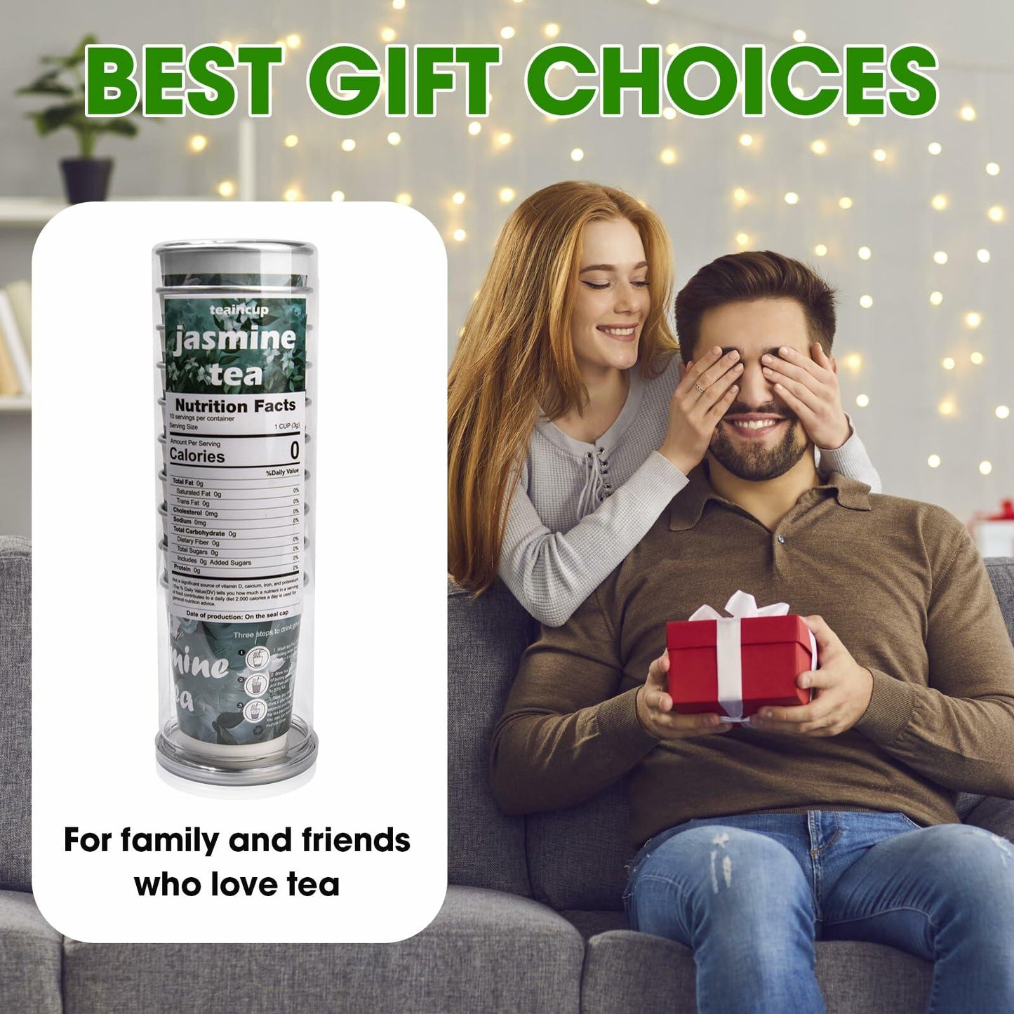 Organic Tea Sampler 10 Eco-Friendly Cups Loose Leaf Pack Jasmine Chamomile