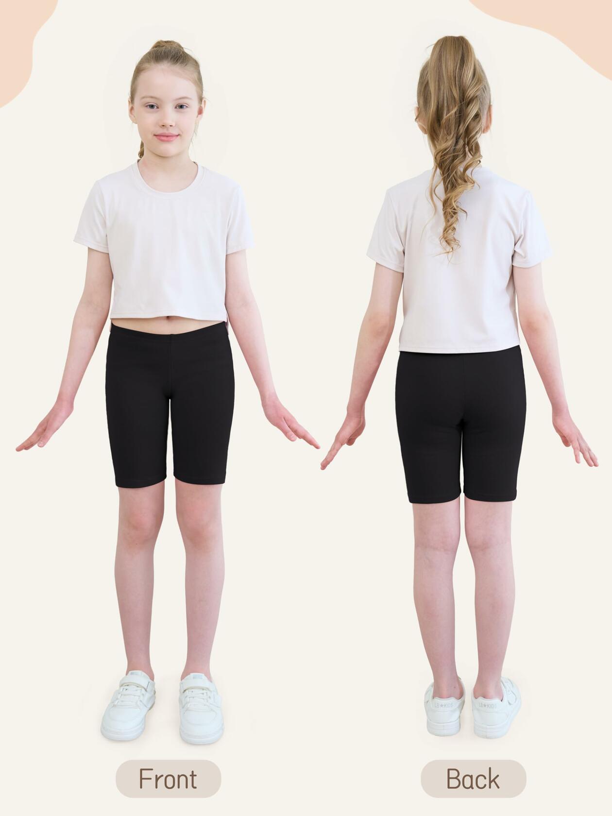 HoeVou Girls Cotton Cartwheel Biker Bermuda Shorts 4 Pack Multi-Color Size 5-6X