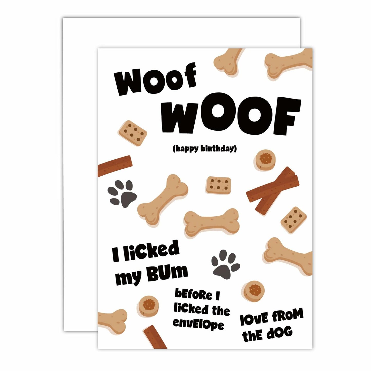 Gooji 5x7 Funny Dog Birthday Card I Licked My Bum Humor Cute Greeting