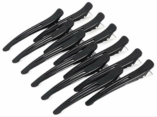 Pazalic Hair Clips 12Pcs Large No Crease No Bend Silicone Band Black