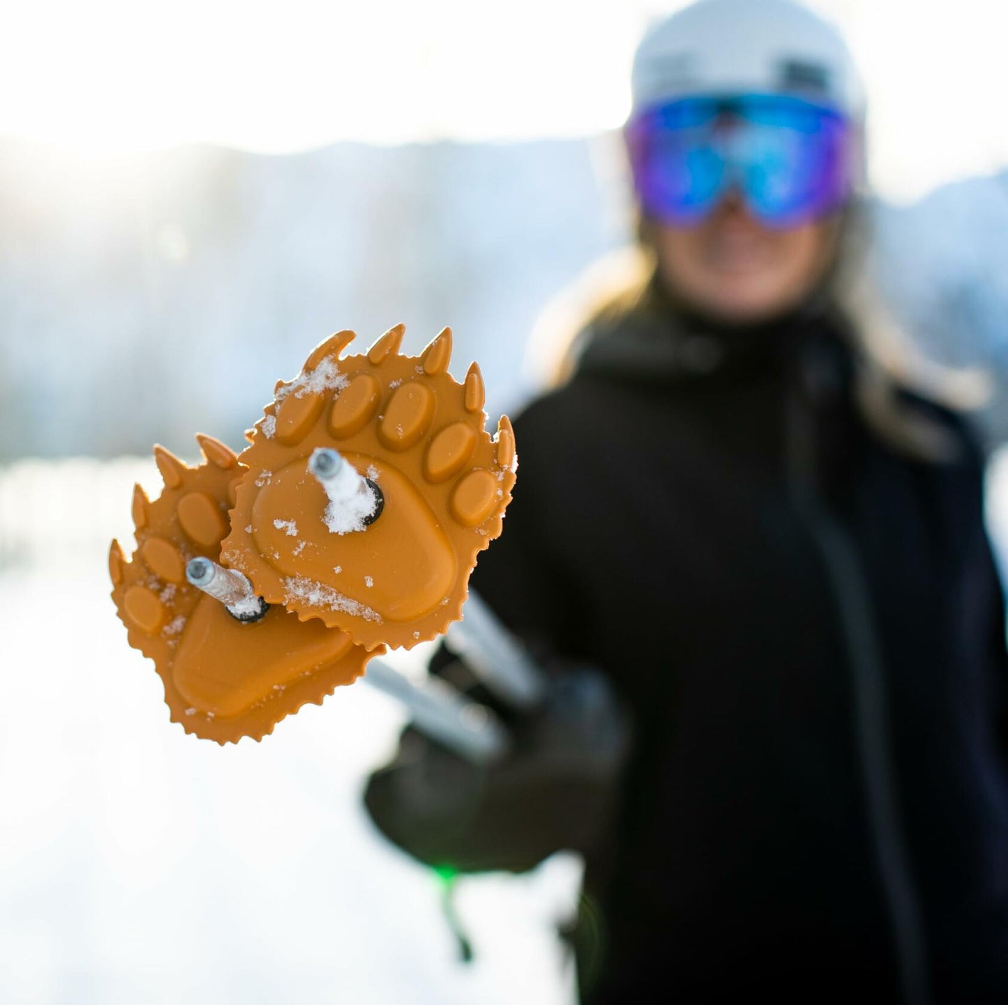 Stoke Tracks Bear Paw Ski Pole Baskets Bear Deep Blue
