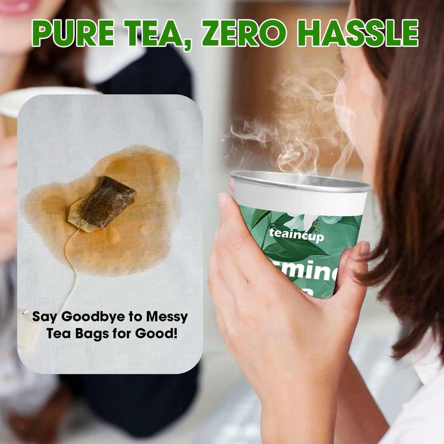 Organic Tea Sampler 10 Eco-Friendly Cups Loose Leaf Pack Jasmine Chamomile