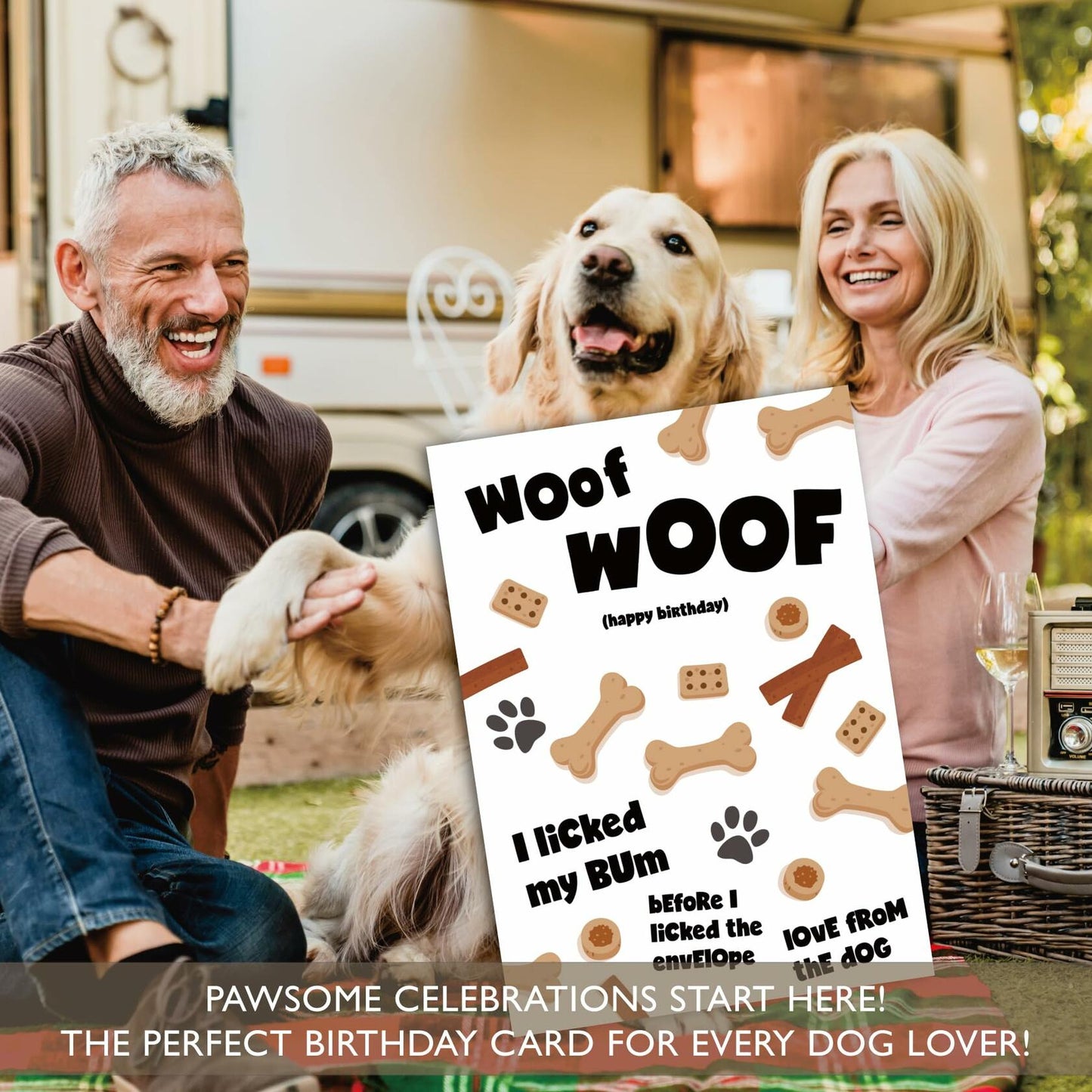 Gooji 5x7 Funny Dog Birthday Card I Licked My Bum Humor Cute Greeting