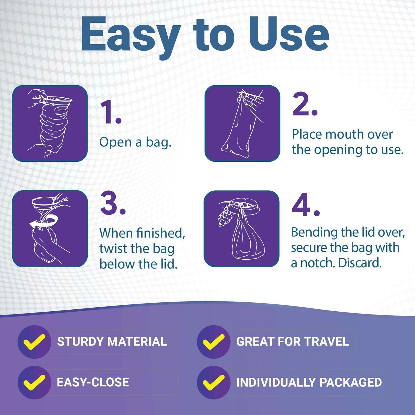 Kids Vomit Bags 5 Pack Disposable Leak Proof Self Sealing Monster Print