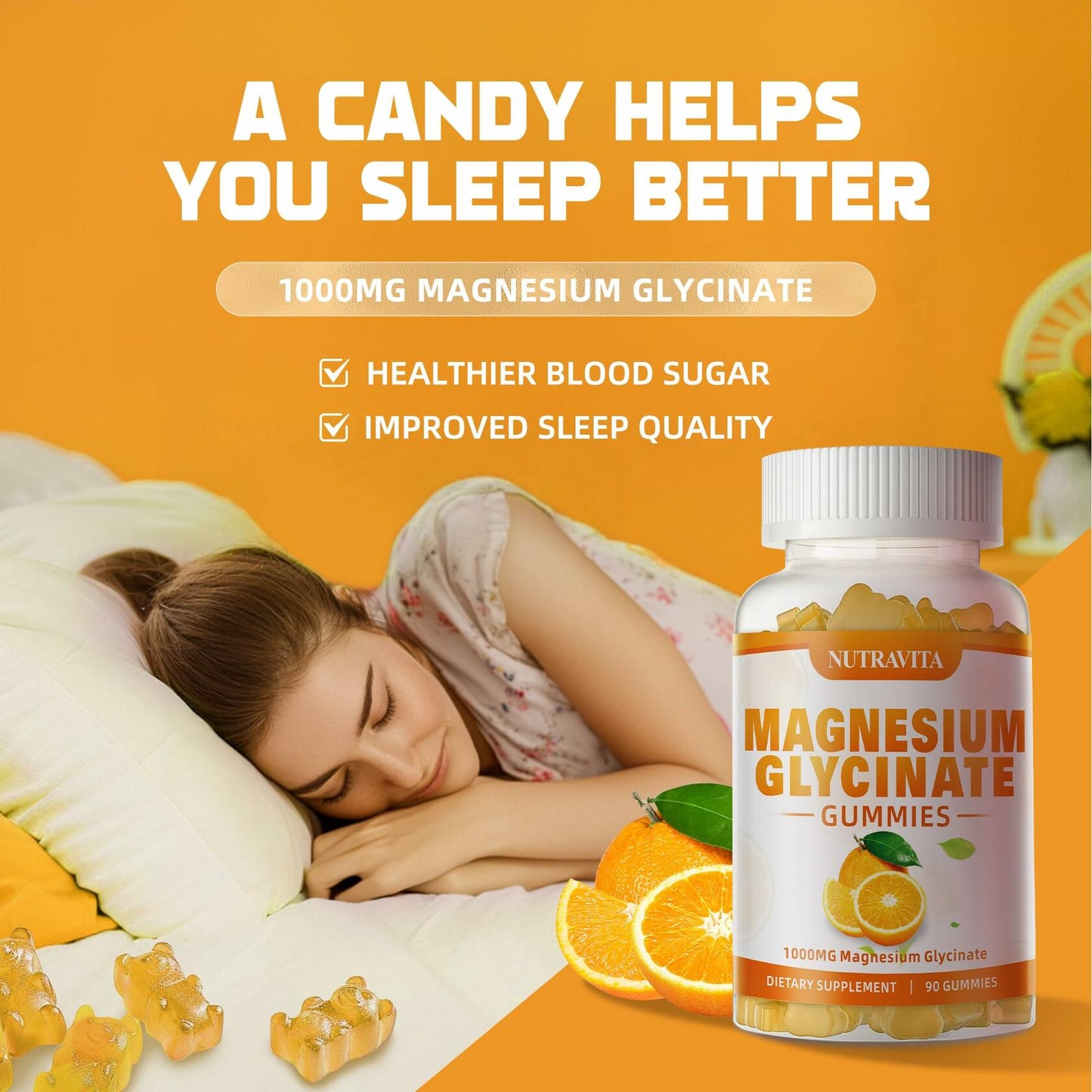 BESTBY09/26 Nutravita Magnesium Glycinate Gummies 1000mg L-Threonate VitD B6