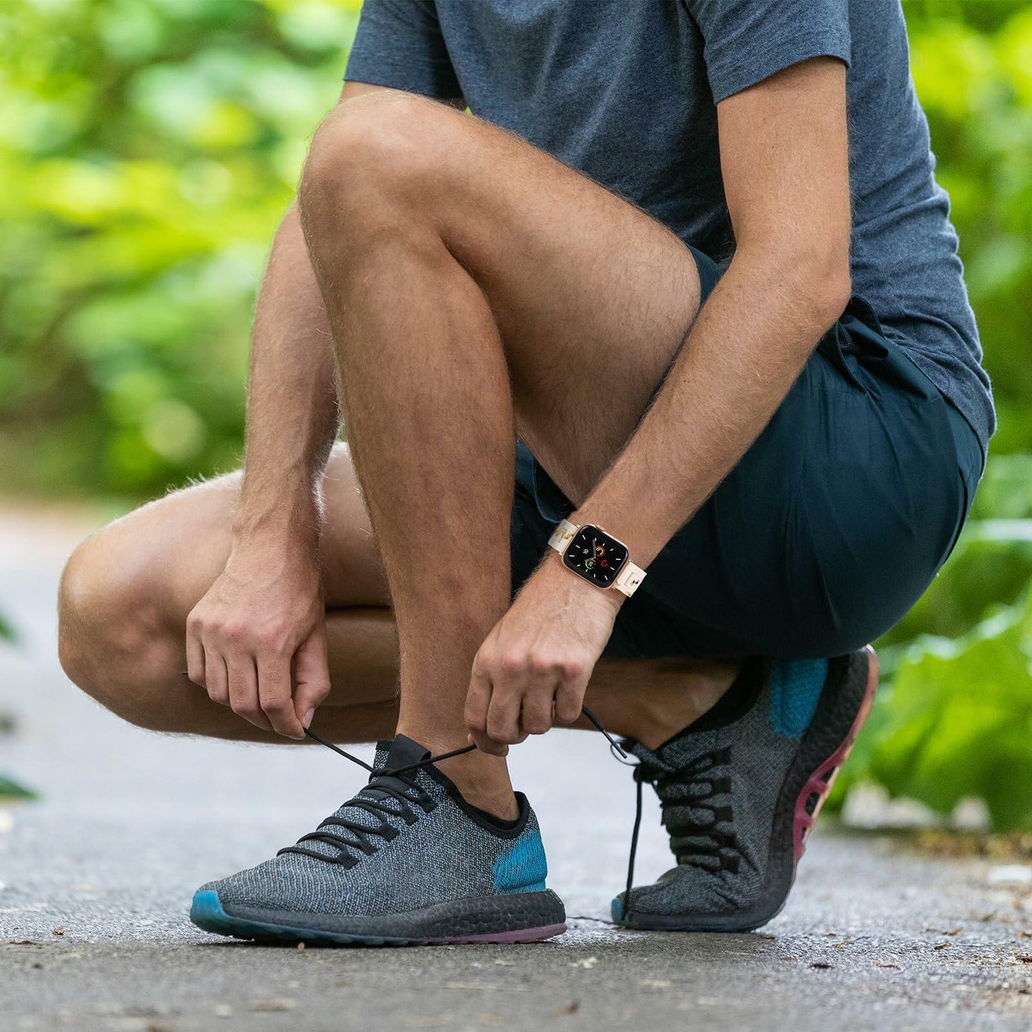 MAIRUI Resin Watch Band for Apple Watch 49/45/44/42mm Slim Strap Nougat White