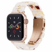 MAIRUI Resin Watch Band for Apple Watch 49/45/44/42mm Slim Strap Nougat White