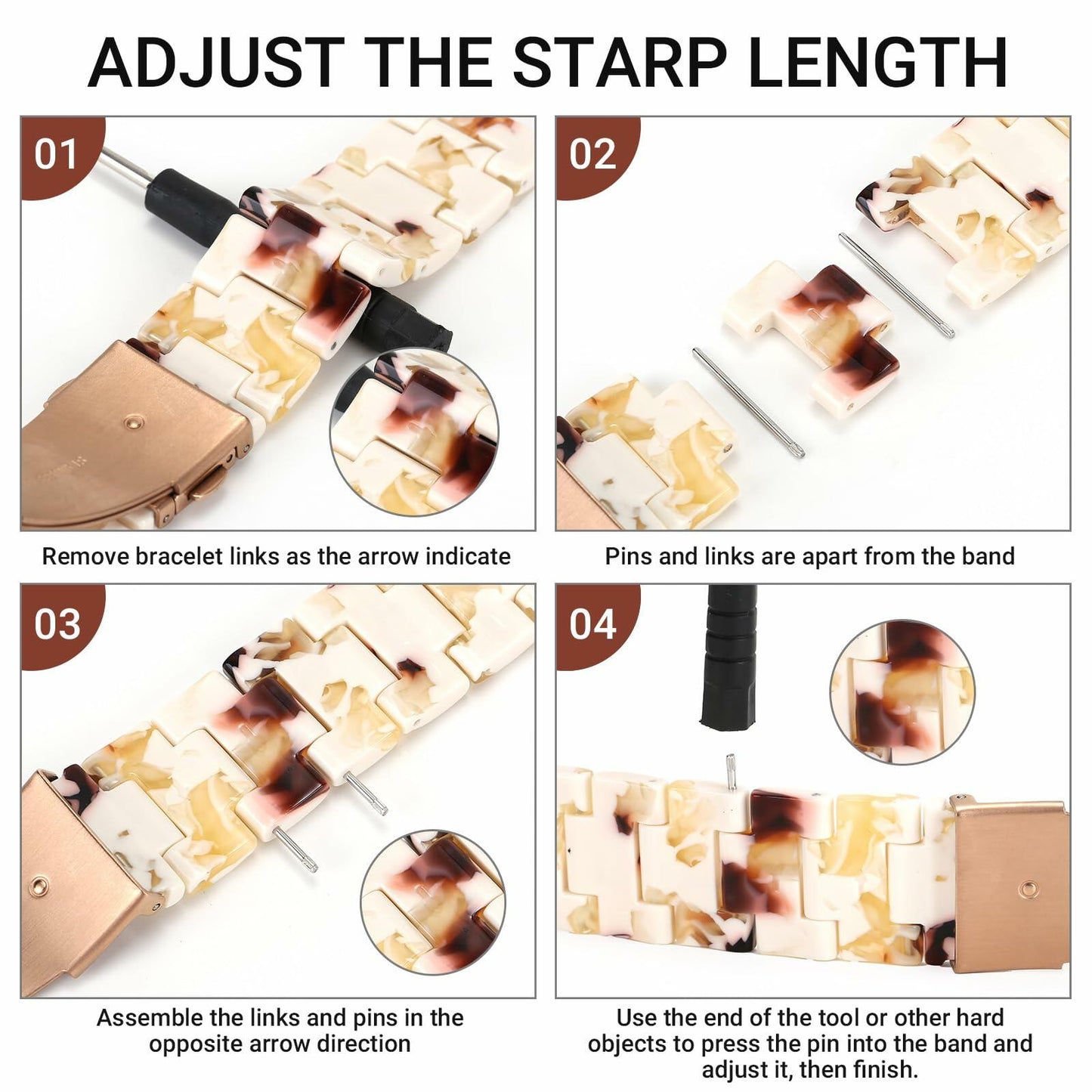 MAIRUI Resin Watch Band for Apple Watch 49/45/44/42mm Slim Strap Nougat White