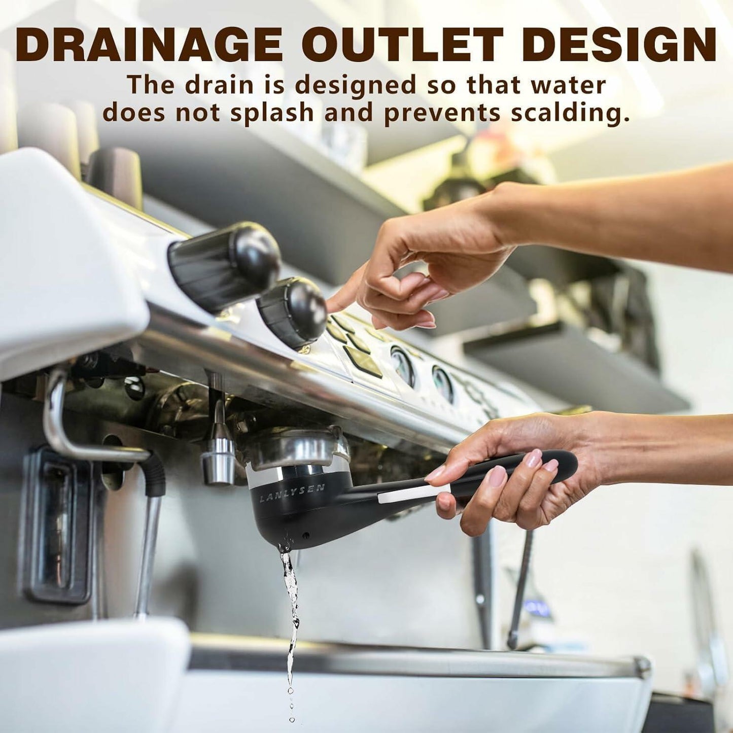 LANLYSEN 58mm Grouphead Brush Metal Black for E61 ECM Rocket Sanremo VBM