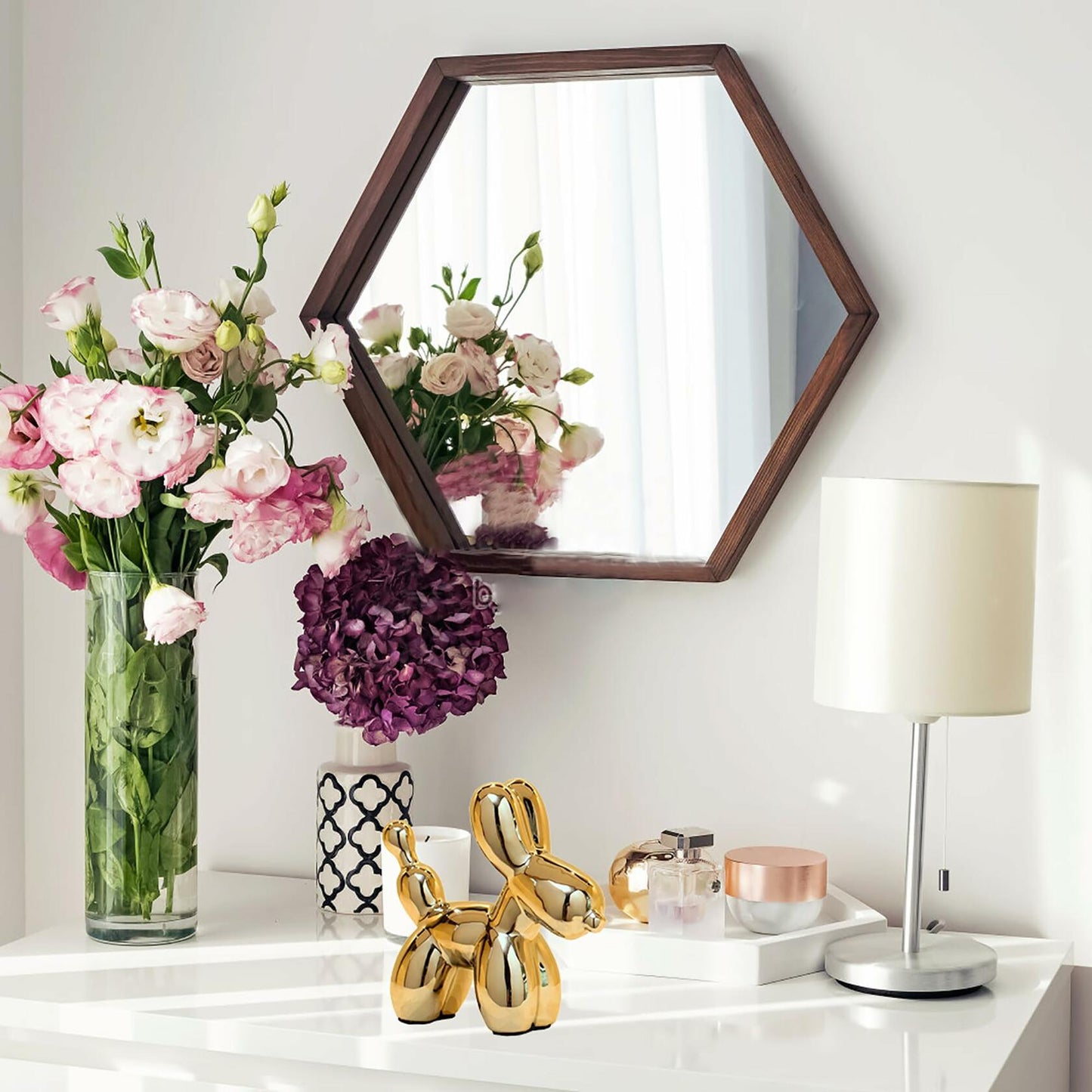 Steviieden Ceramic Balloon Dog Statue Gold Medium Decorative Home Decor