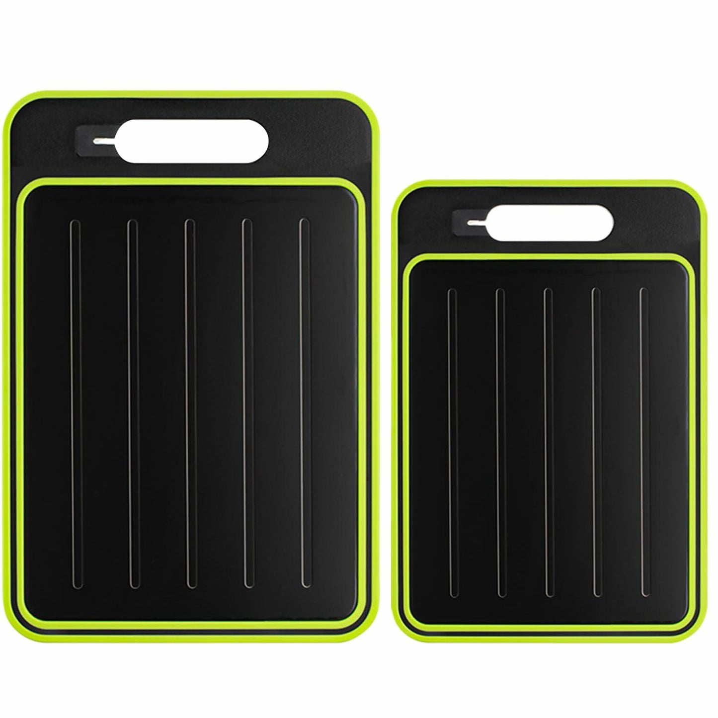 AOWBCGD Cutting Board Double Sided 2 Pcs Large+Small Black Stainless Steel