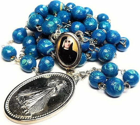 Saint Faustina Kowalska Divine Mercy Chaplet Blue Cord Poland Novena