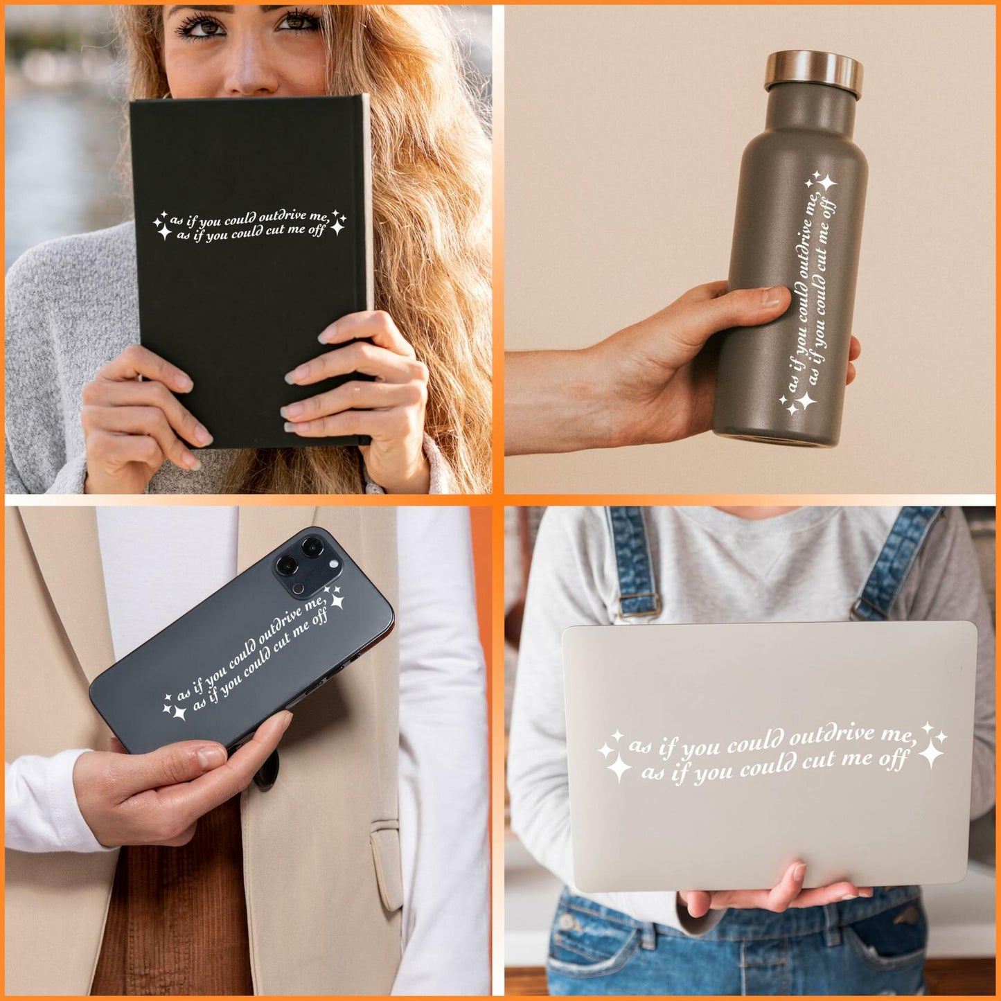 VIANGOZA Set 3Pcs As If You Could Mirror Decal Vinyl Waterproof 4 Inch