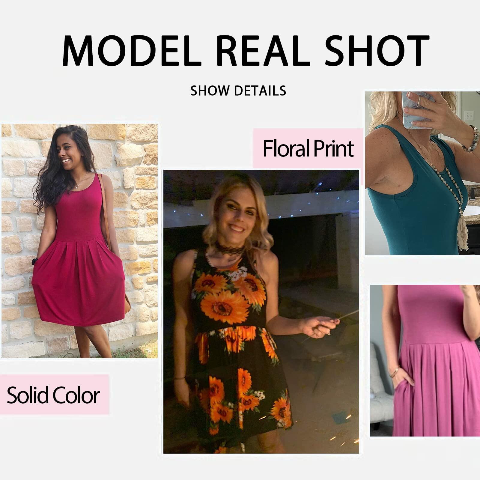 AUSELILY Women's Sleeveless Pleated Loose Swing Dress Wine Red Size XL