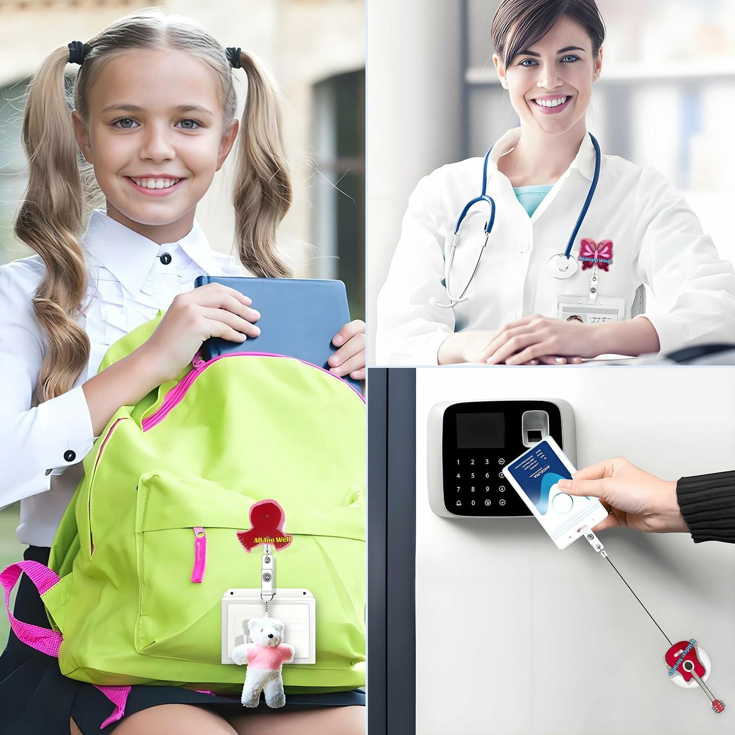 SWOSWHEN Taylor Inspiration Badge Roll Retractable ID Clip Red Hands Heart