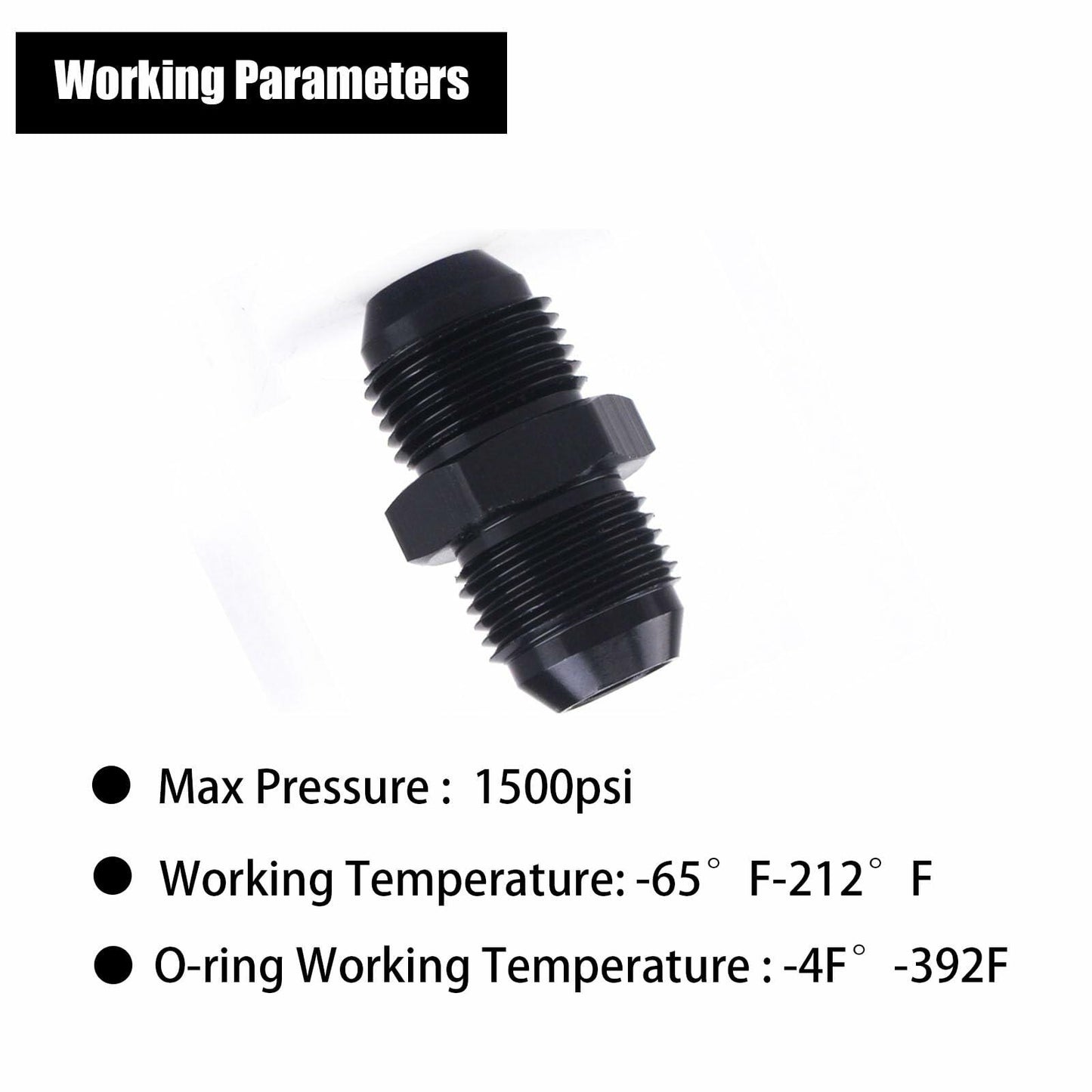 YOMIRACING 6AN Male to AN6 Male Flare Adapter Coupler Black Pack of 2