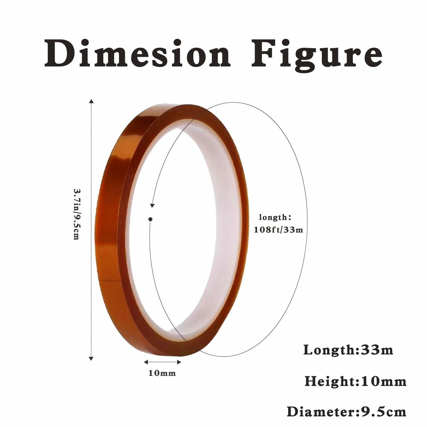 OUSHAACK Heat Resistant Transfer Tape 10mm x 33m 2 Rolls