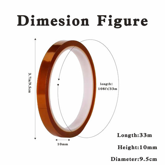 OUSHAACK Heat Resistant Transfer Tape 10mm x 33m 2 Rolls