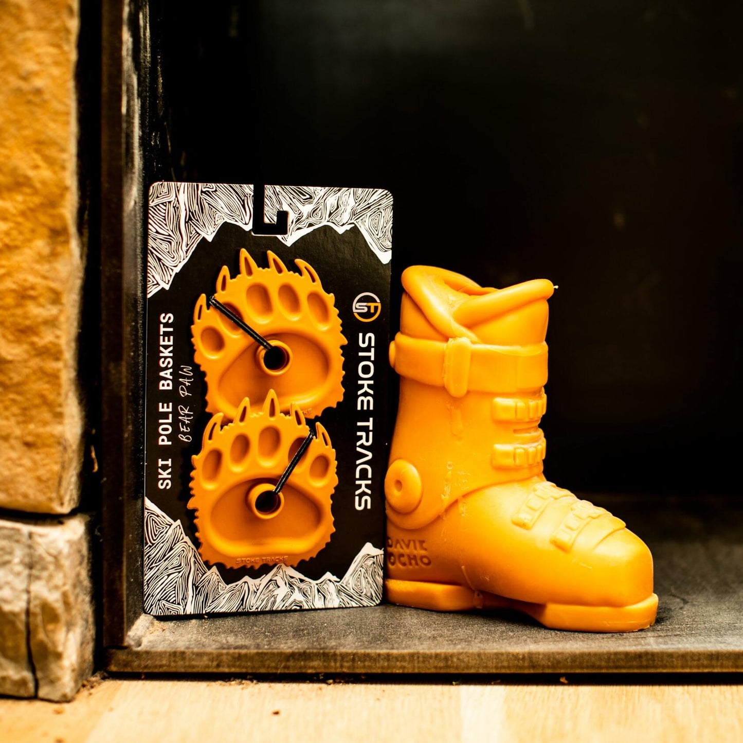 Stoke Tracks Bear Paw Ski Pole Baskets Bear Deep Blue