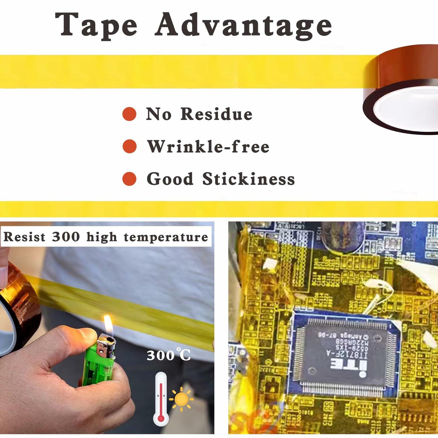 OUSHAACK Heat Resistant Transfer Tape 10mm x 33m 2 Rolls
