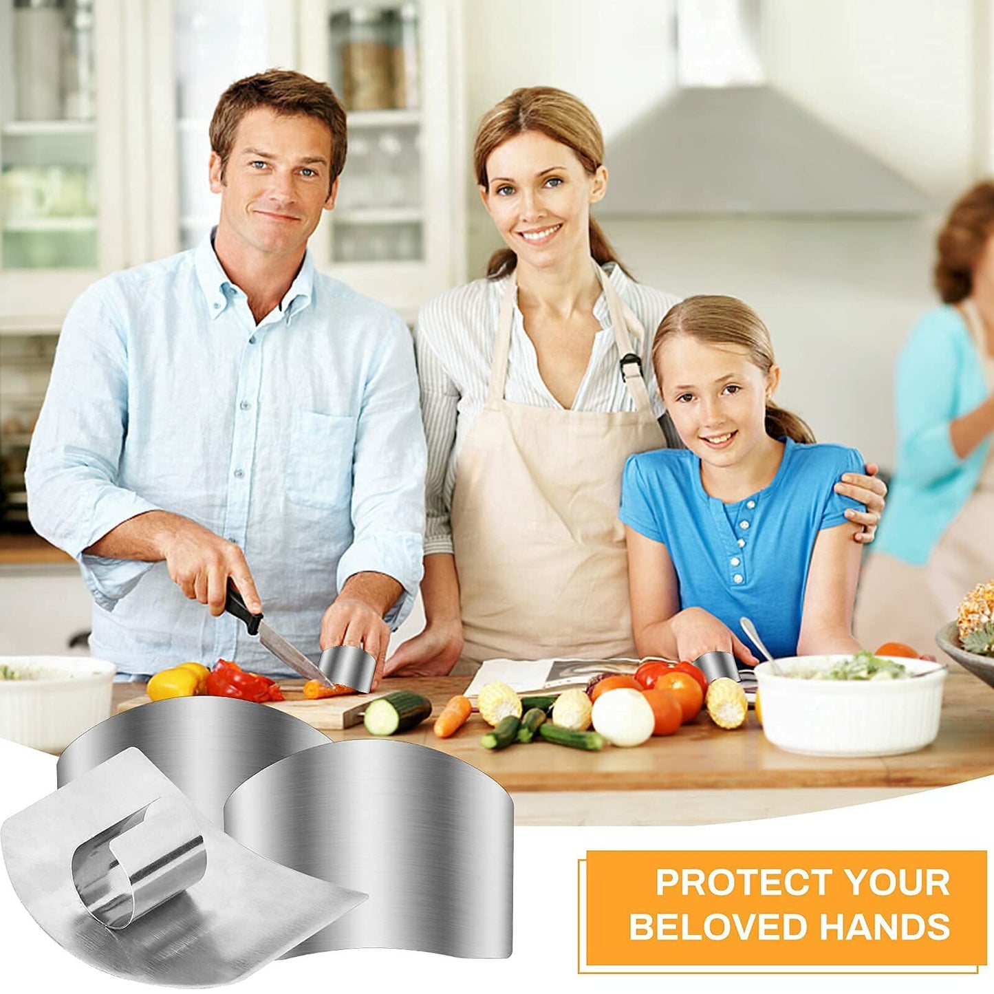 WOPIOYEN 4pcs Stainless Steel Finger Guards Knife Cutting Chopping Protector