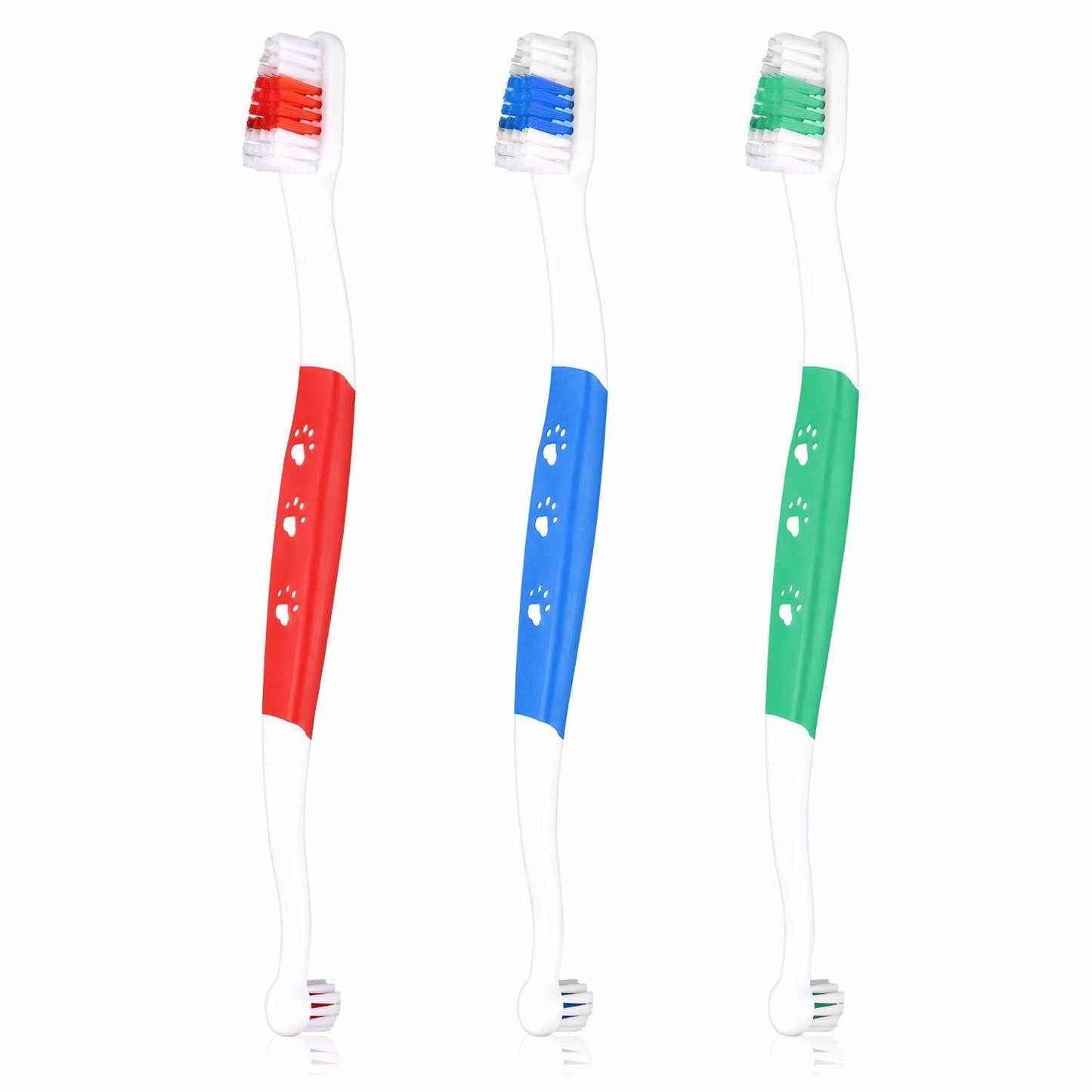XIHIRCD 3pcs Dual Headed Pet Toothbrush Soft Bristles Dental Care Kit