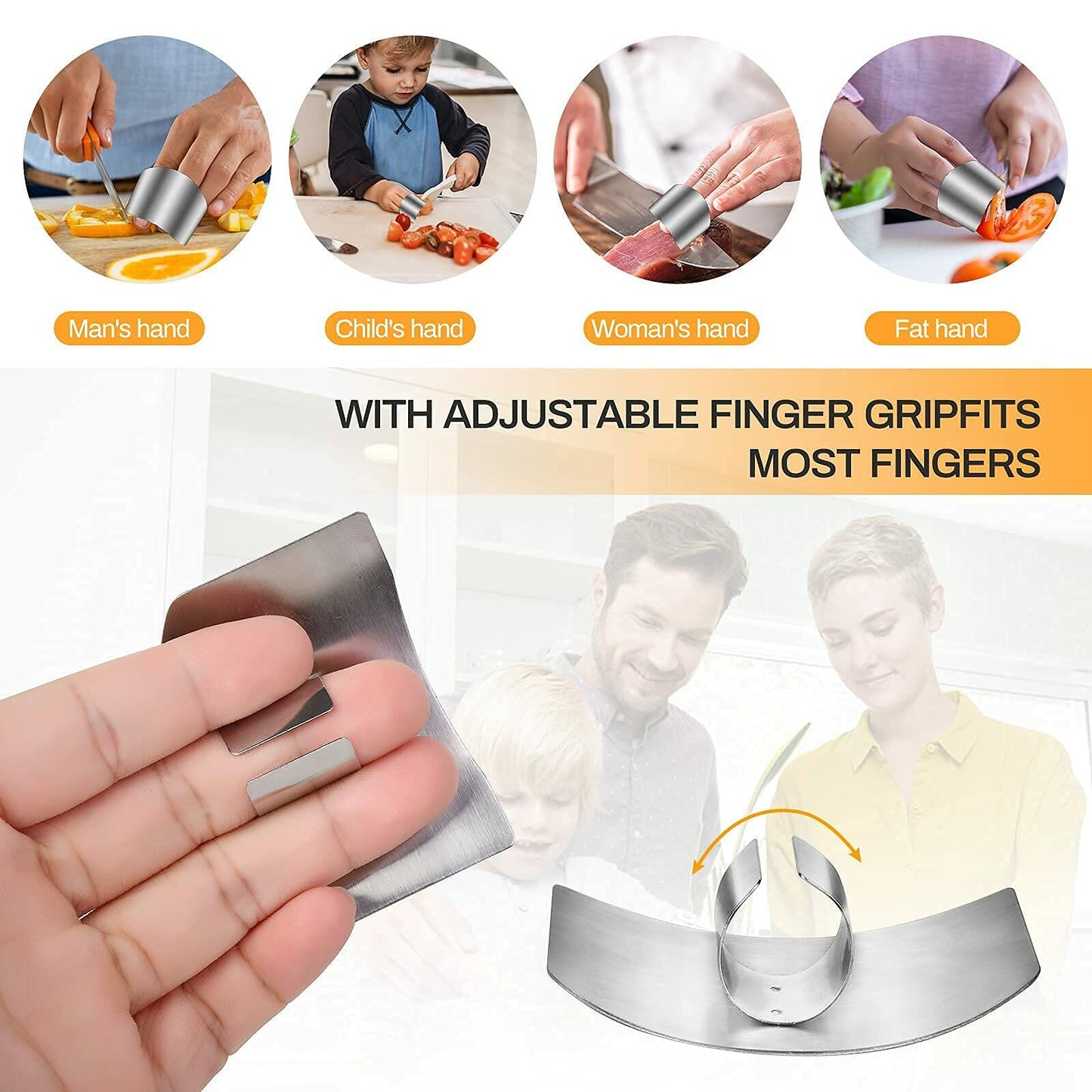 WOPIOYEN 4pcs Stainless Steel Finger Guards Knife Cutting Chopping Protector