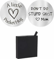 HHXFLY Pocket Hug Leather Keychain Inspirational Gift Box Small