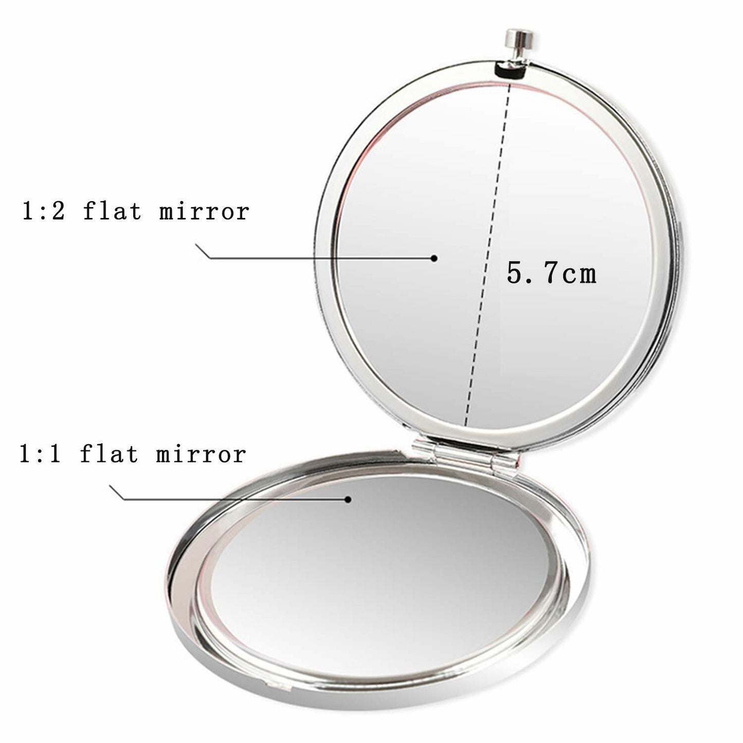 COFOZA 40th Birthday Stainless Steel Compact Travel Makeup Mirror Silver