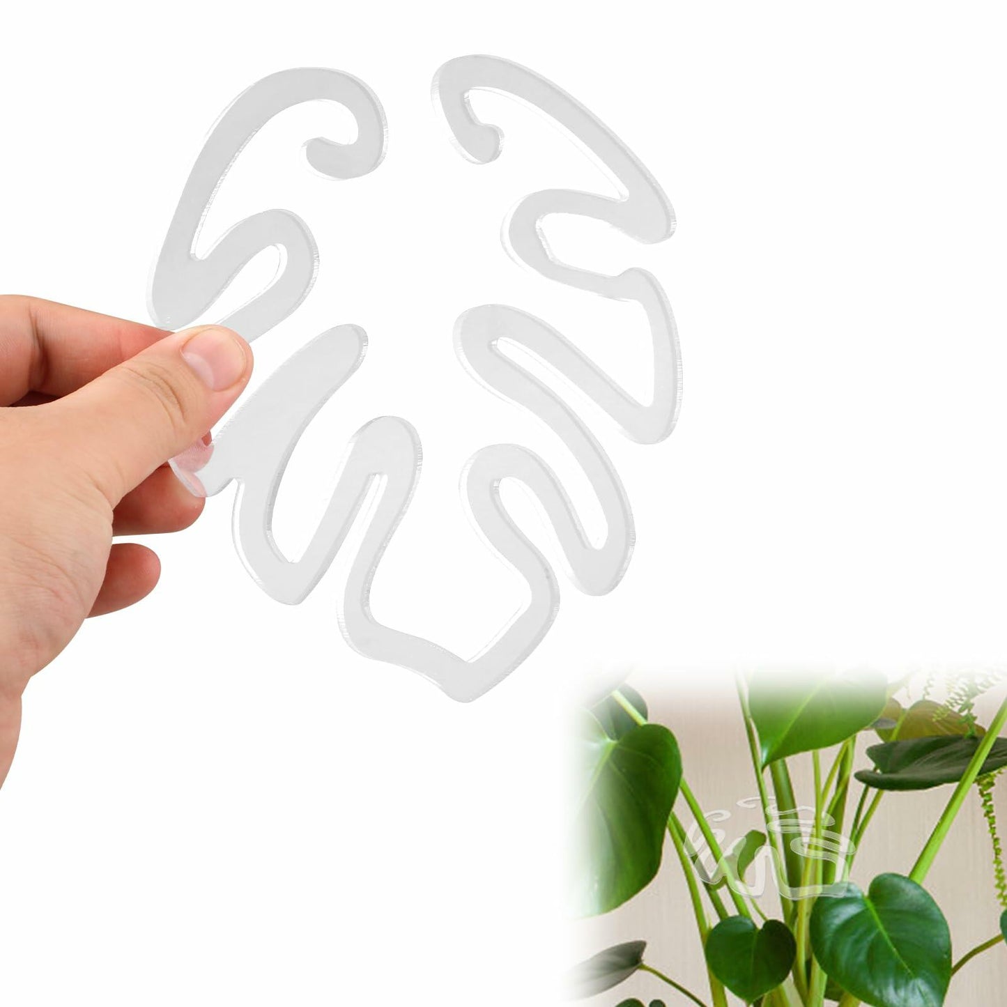 PEUTIER Monstera Acrylic Plant Stand Flower Shape Indoor Outdoor A Style