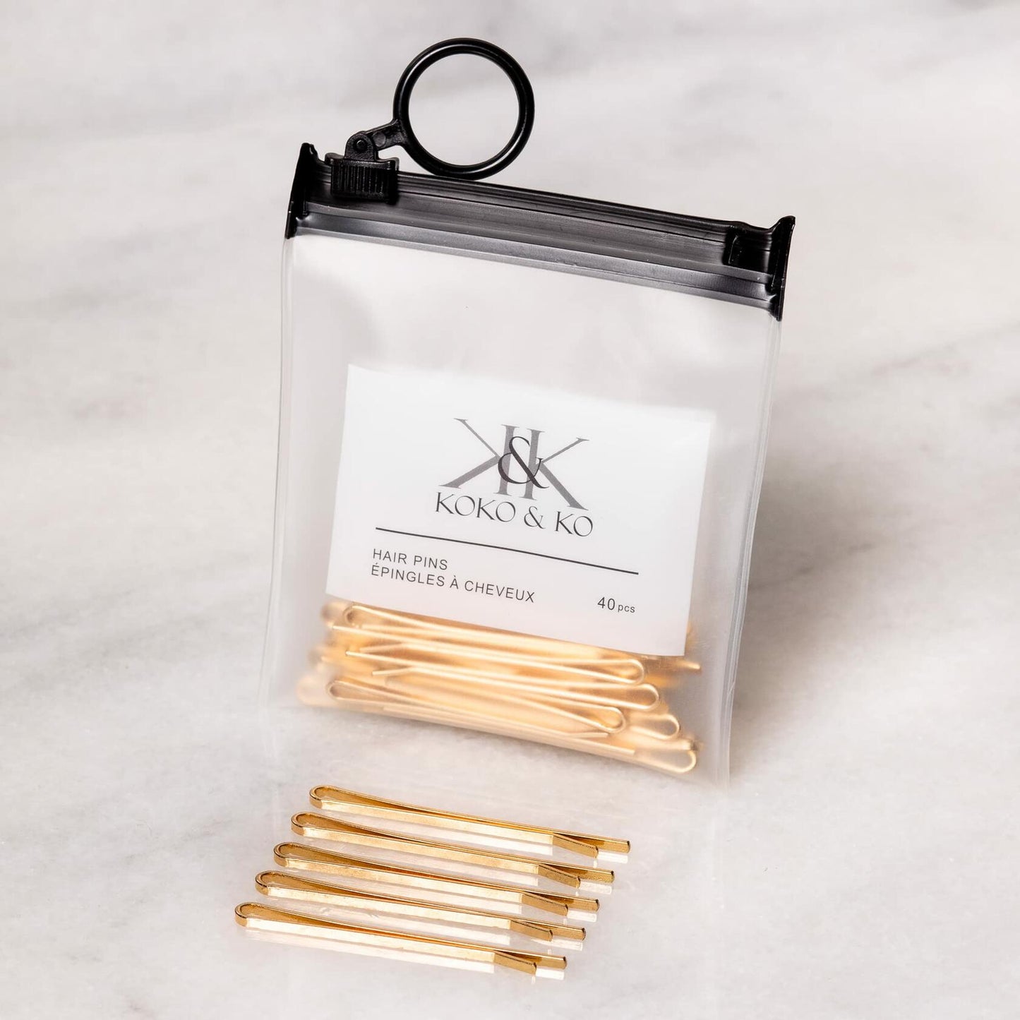KOKO & KO Gold Bobby Pins 2in 40pcs Flat Hair Pins Blonde Hair