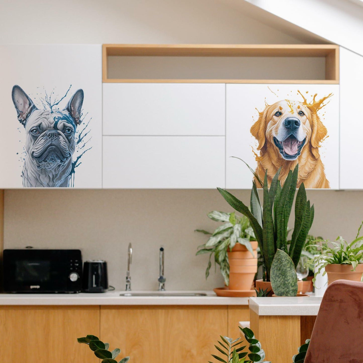 ROLY BEE 2 Sheets Funny Dog Toilet Cover Stickers 9.84x7.87 Multicolor PVC