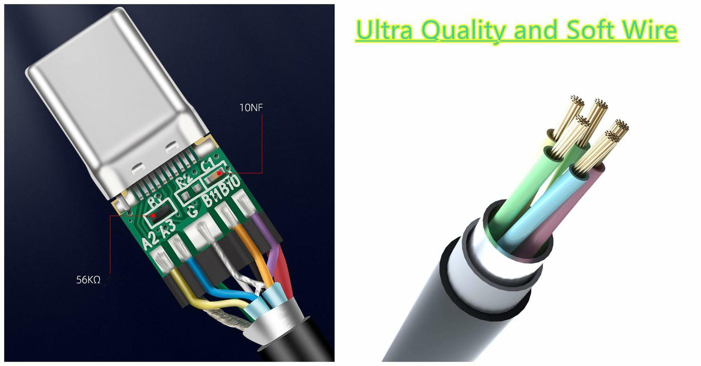 cabfirm Replacement USB C Charging Cable 6.6FT Black for Solo 4 Headphones