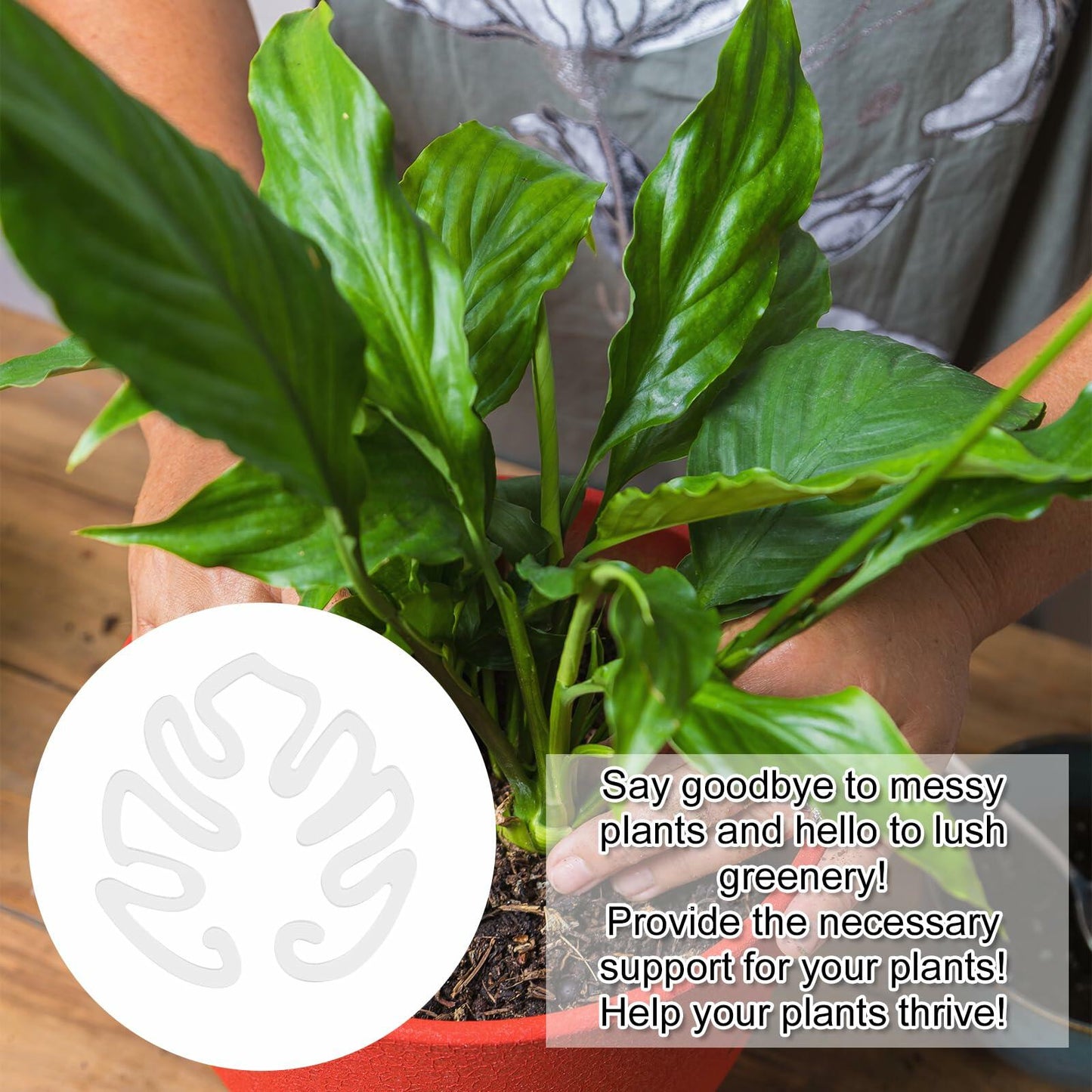 PEUTIER Monstera Acrylic Plant Stand Flower Shape Indoor Outdoor A Style