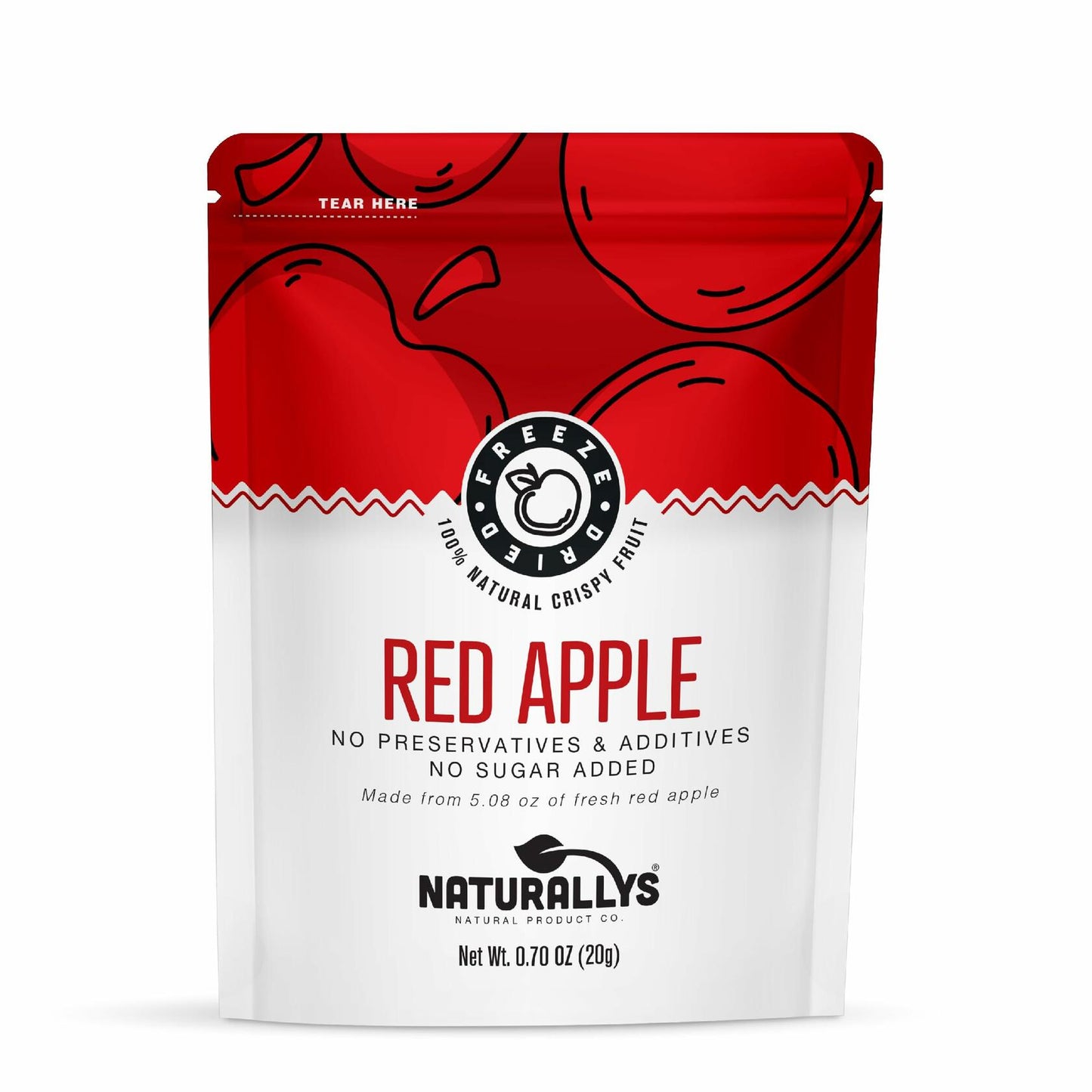 BESTBY12/26 Naturallys Freeze-Dried Red Apple Fruit Snacks 0.7oz 100% Natural No