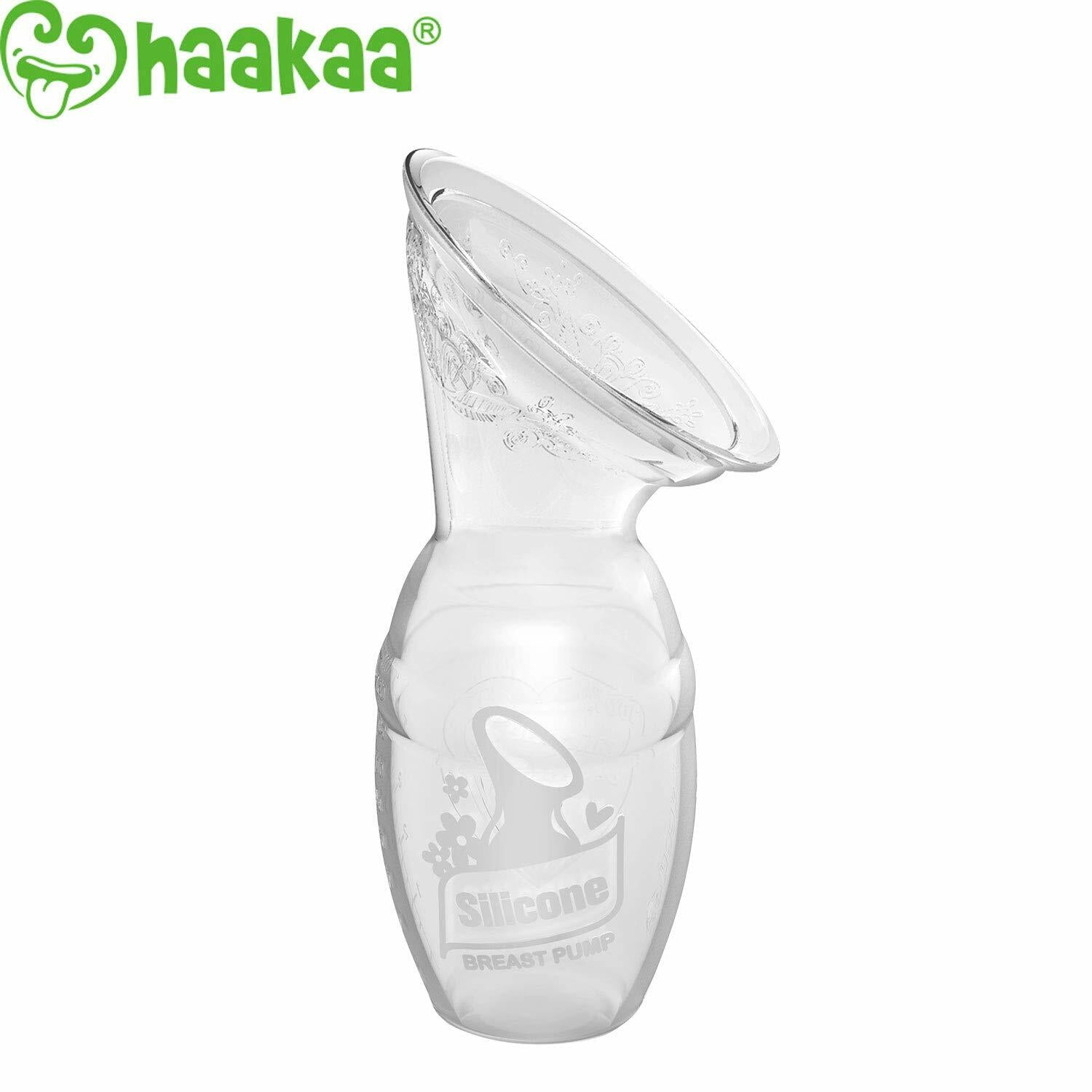 Haakaa Silicone Manual Breast Pump 4oz Clear BPA Free Food Grade Silicone
