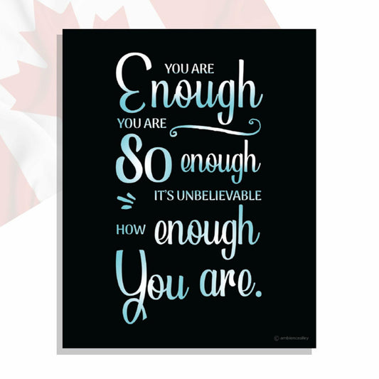 Ambience Alley Ltd You Are Enough Motivational Wall Decor Poster 8x10