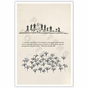ZETCGSH Vintage Matthew 6:28 Bible Verse Christian Poster 12x16 Unframed