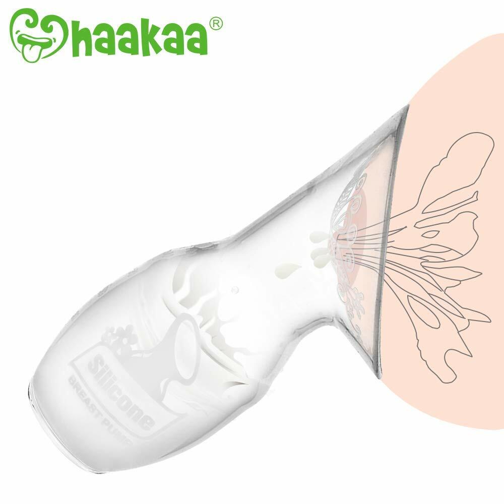 Haakaa Silicone Manual Breast Pump 4oz Clear BPA Free Food Grade Silicone