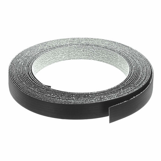 uxcell Edge Banding 3/4in x 25ft Pre-Glued Embossed Veneer Black PVC