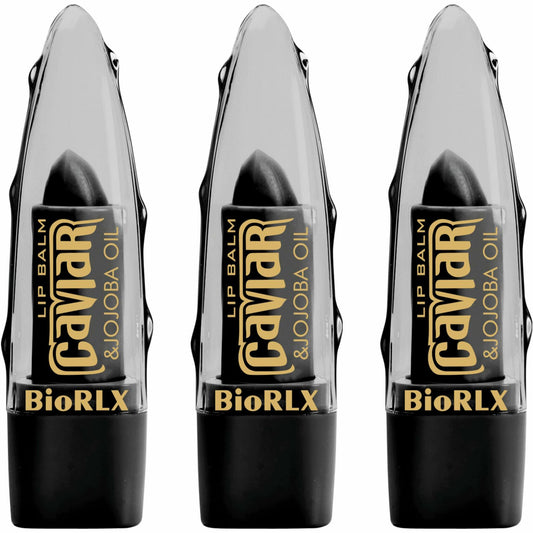 BioRLX Aloe Vera Lip Balm Caviar & Jojoba Oil 0.12oz Pack of 3