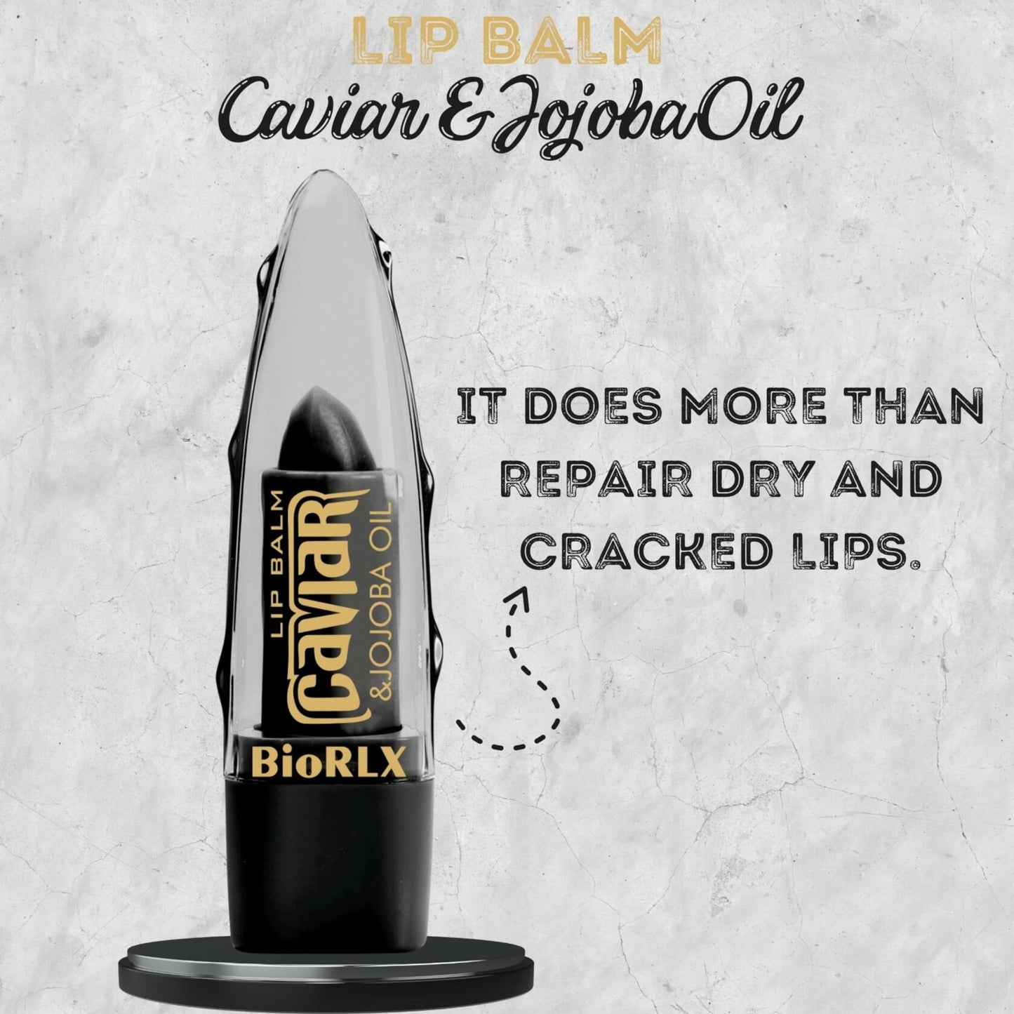 BioRLX Aloe Vera Lip Balm Caviar & Jojoba Oil 0.12oz Pack of 3