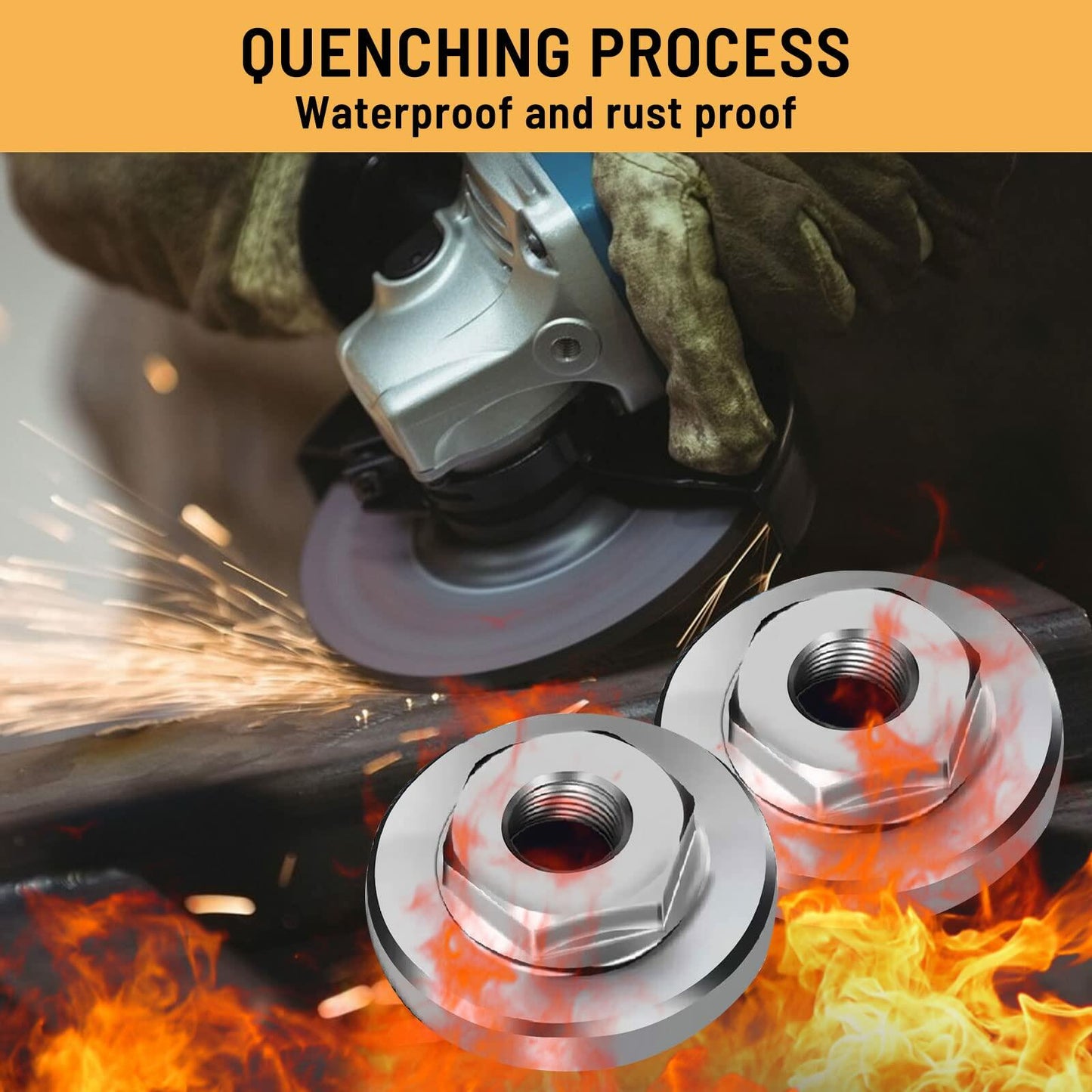 100-type Angle Grinder Flange Nut Pressure Plate Cover Hex 0.51in 2PCS