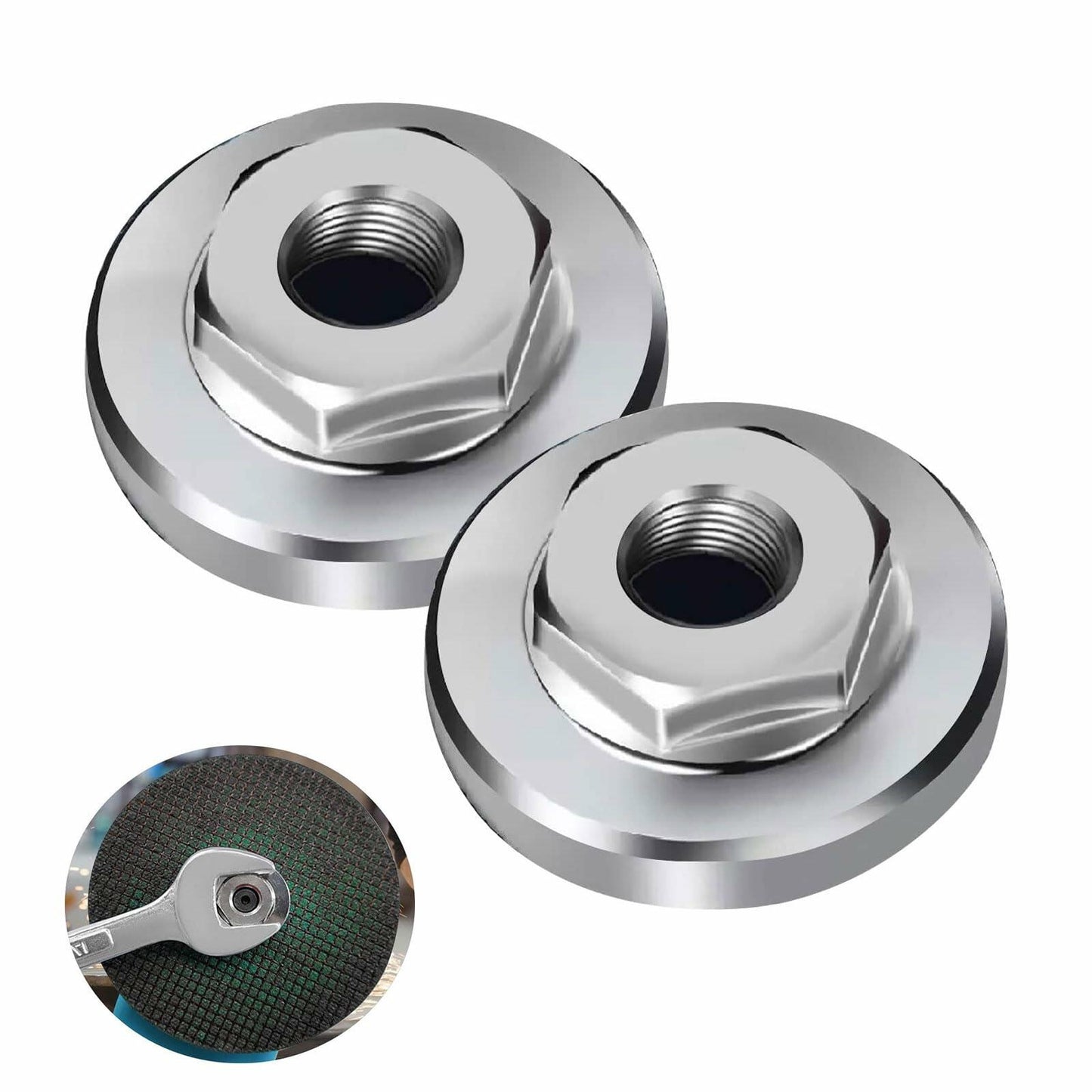 100-type Angle Grinder Flange Nut Pressure Plate Cover Hex 0.51in 2PCS
