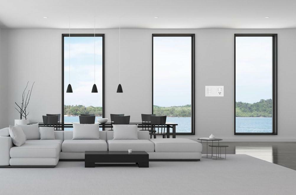 VJWEOU Decorative 3-Gang Light Switch Outlet Wall Plate Cover White 3 Pack