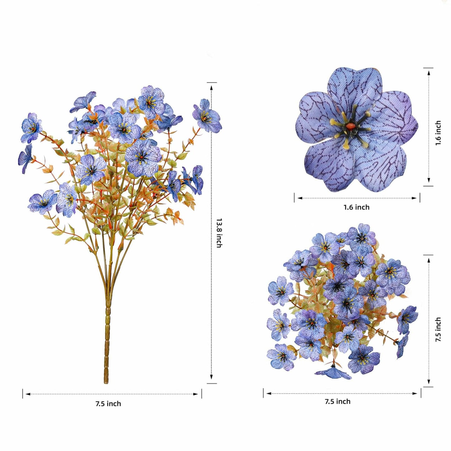 HyeFlora Artificial Fall Flowers Faux Mums with Eucalyptus 12 Bundles Multicolor