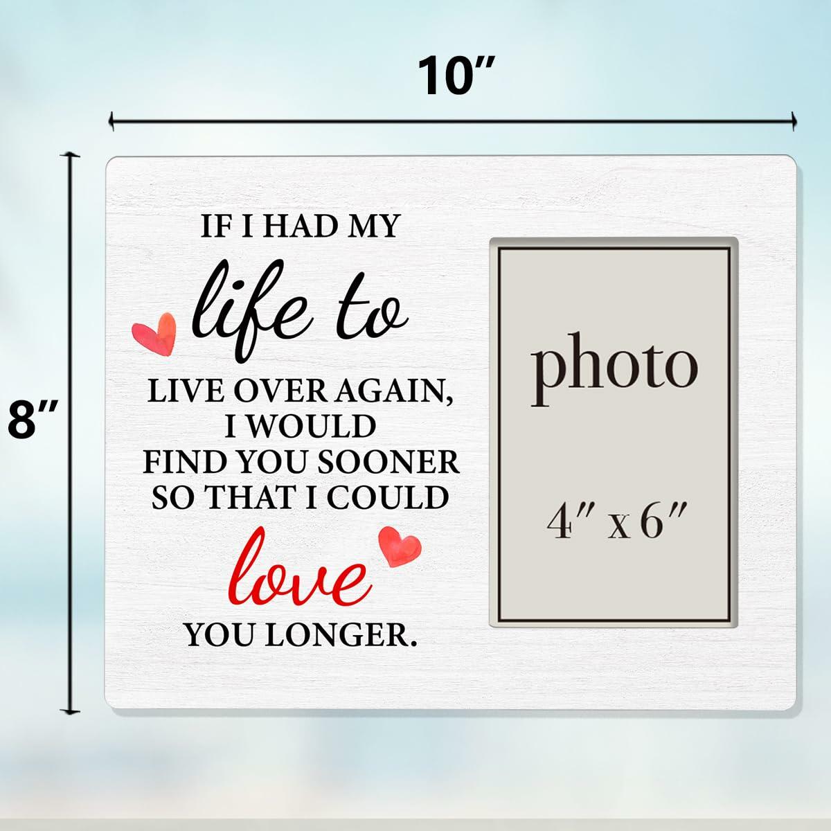 QZJ Anniversary Wood Picture Frame Multicolour 4x6 Inch Wedding Valentines Gift